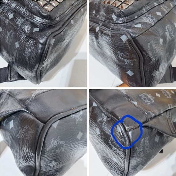 MCM Visetos Studded Medium Stark M Backpack - Picture 7 of 9